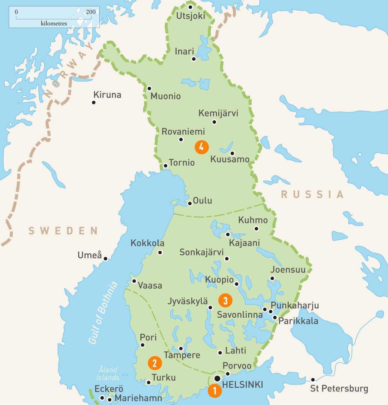 Finland Lakes Map 