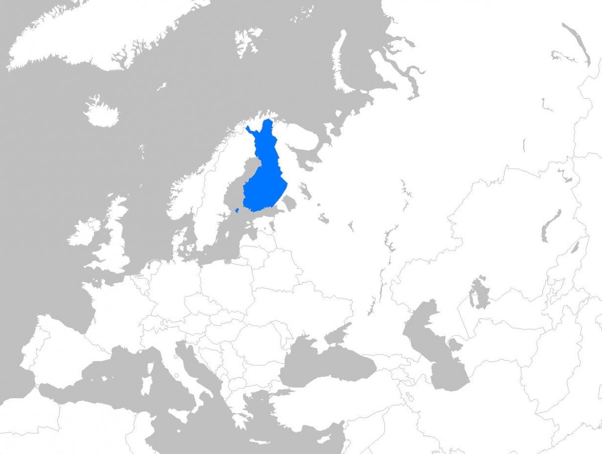 Finland on map of europe