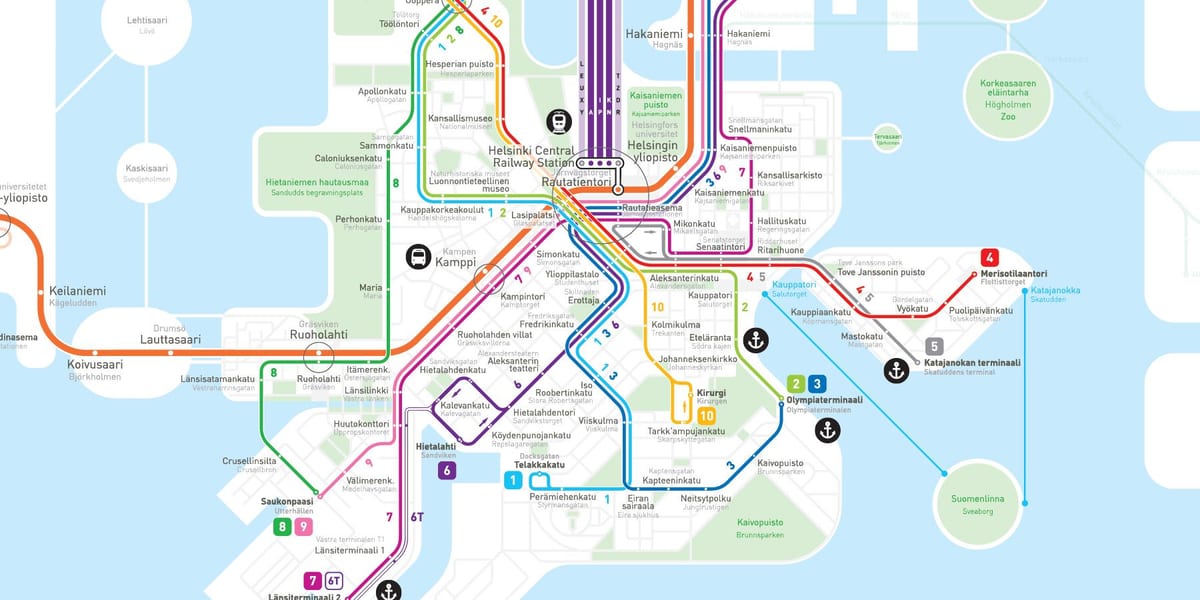 Map of Finland metro
