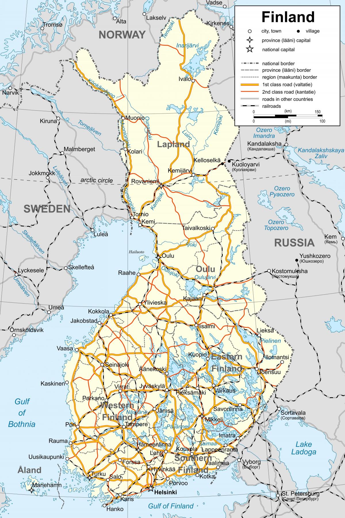 Map of Finland political
