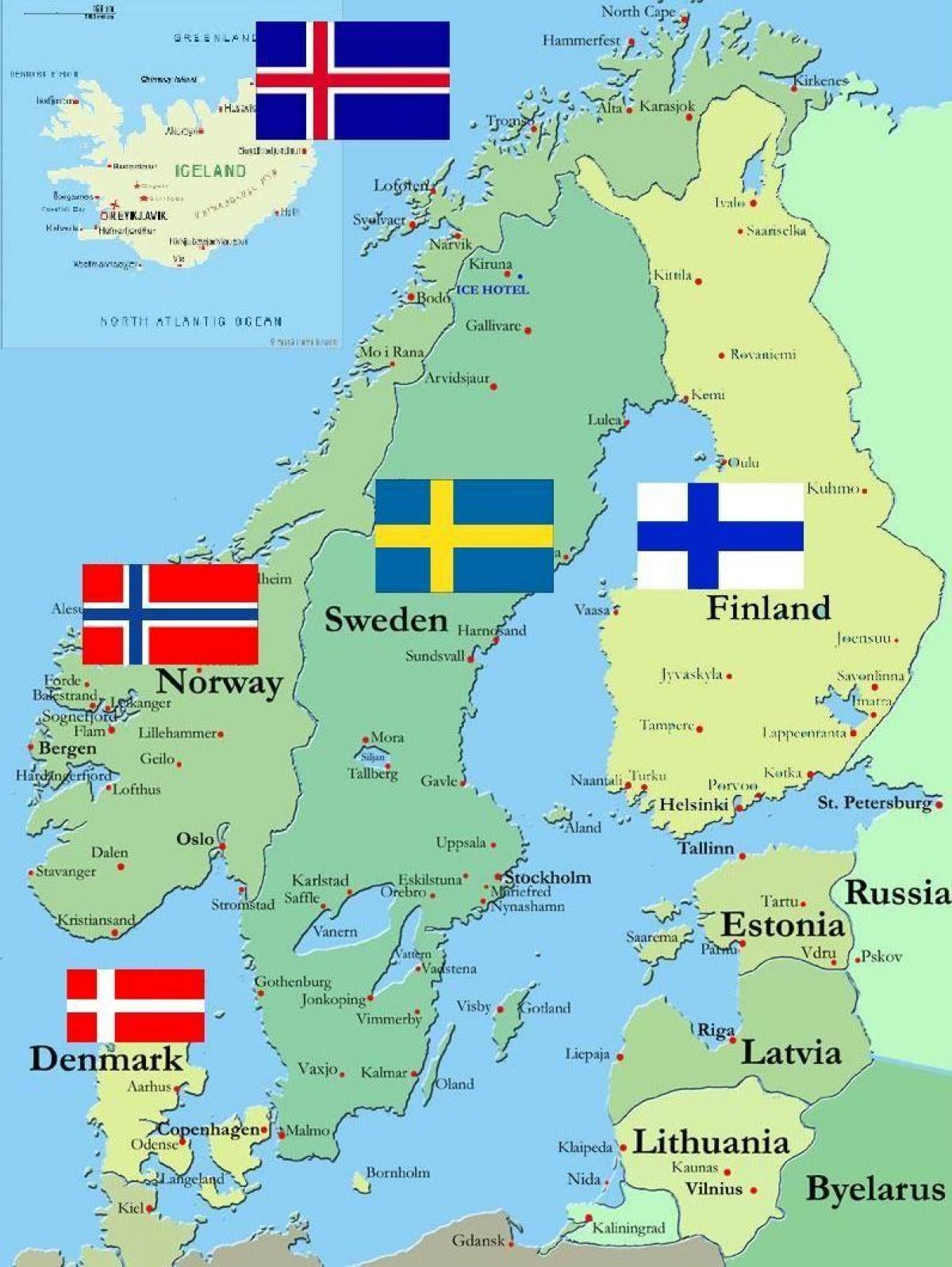 Finland in map of world