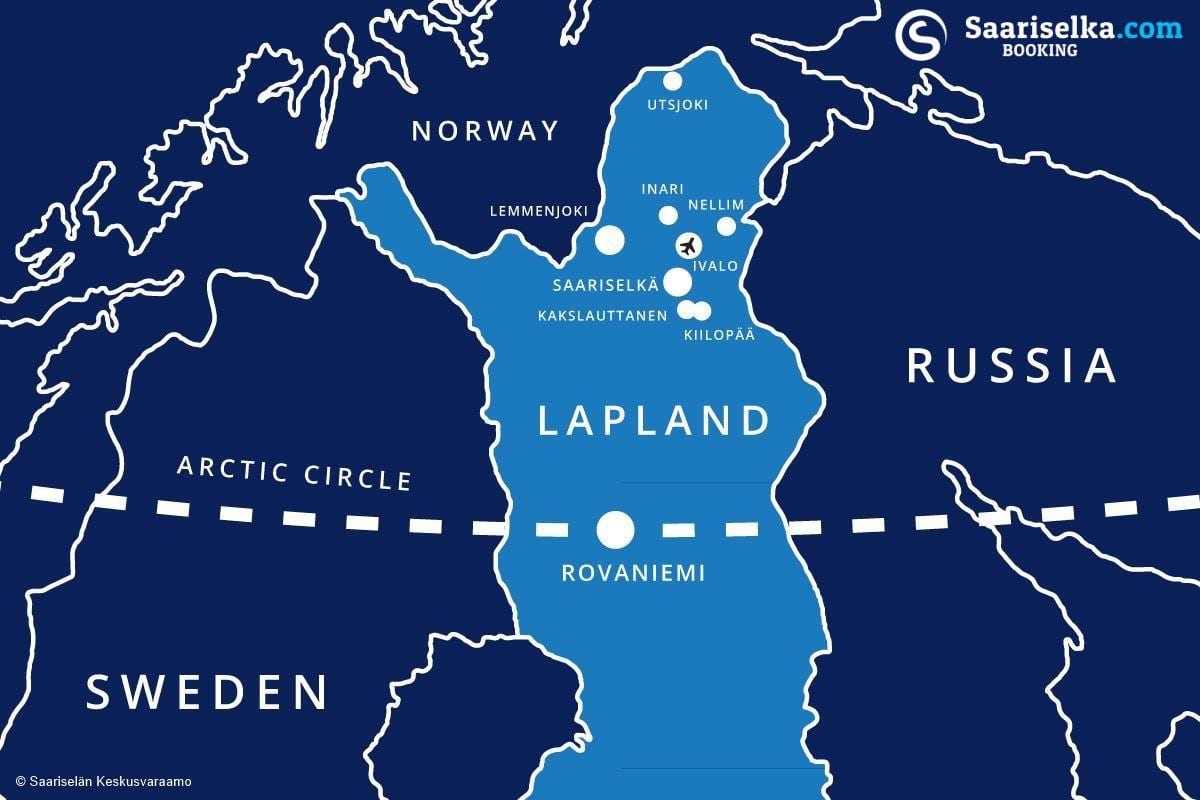 map of saariselka Finland