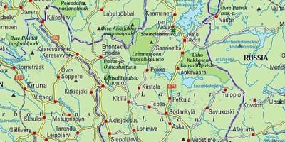 Map of Finland hiking