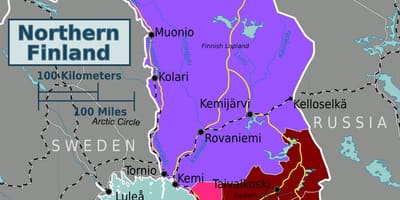 Map of northern Finland
